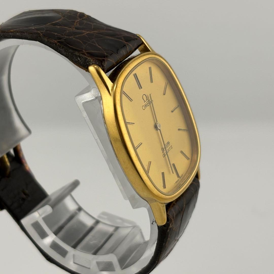 【動作未確認】オメガ プッシュリューズ クォーツ 1365 ゴールド