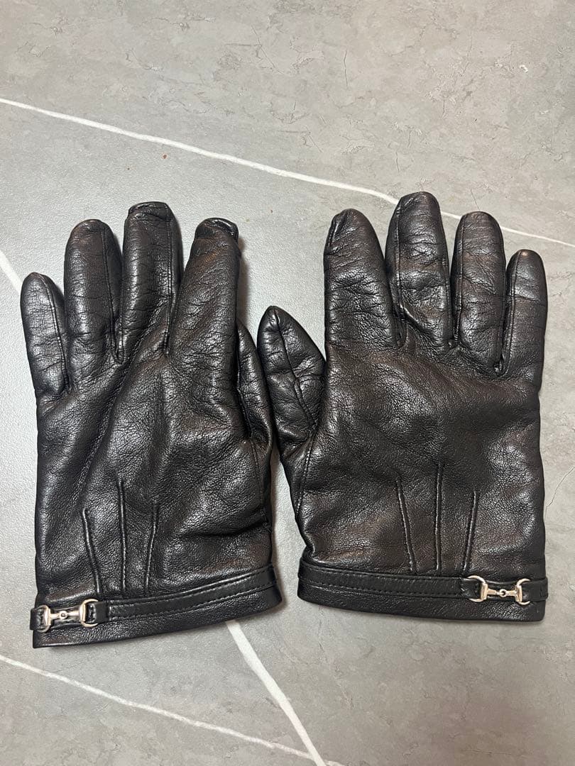 GUCCI レザー手袋 革手袋　グッチ　レザーグローブ