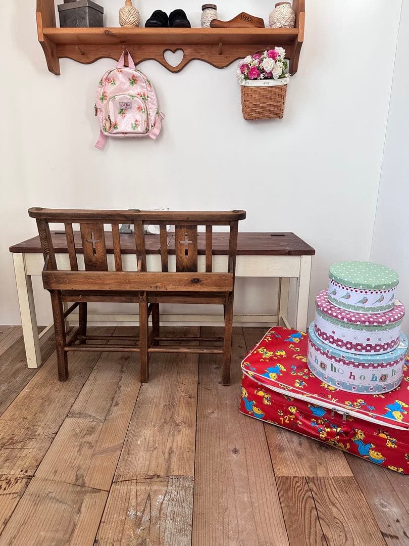 シャビーシック家具/アンティーク家具/キッズ用開閉式デスク/机/カントリー家具