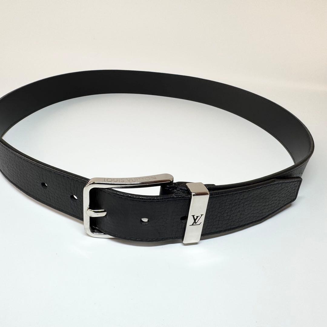 【極美品】ルイヴィトン ベルト サンチュール　ポンヌフ LV レザー　ブラック