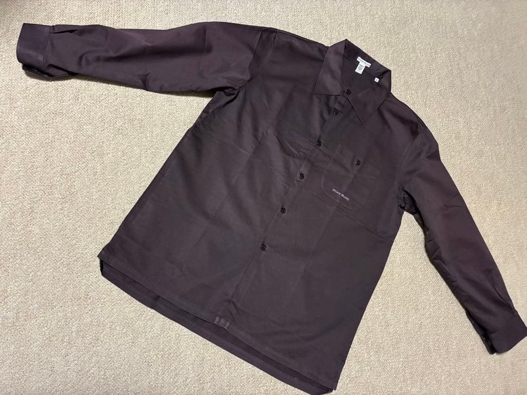 STONE  ダークブラウン長袖シャツ　 メンズXL イタリア製