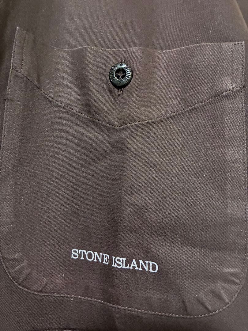 STONE  ダークブラウン長袖シャツ　 メンズXL イタリア製