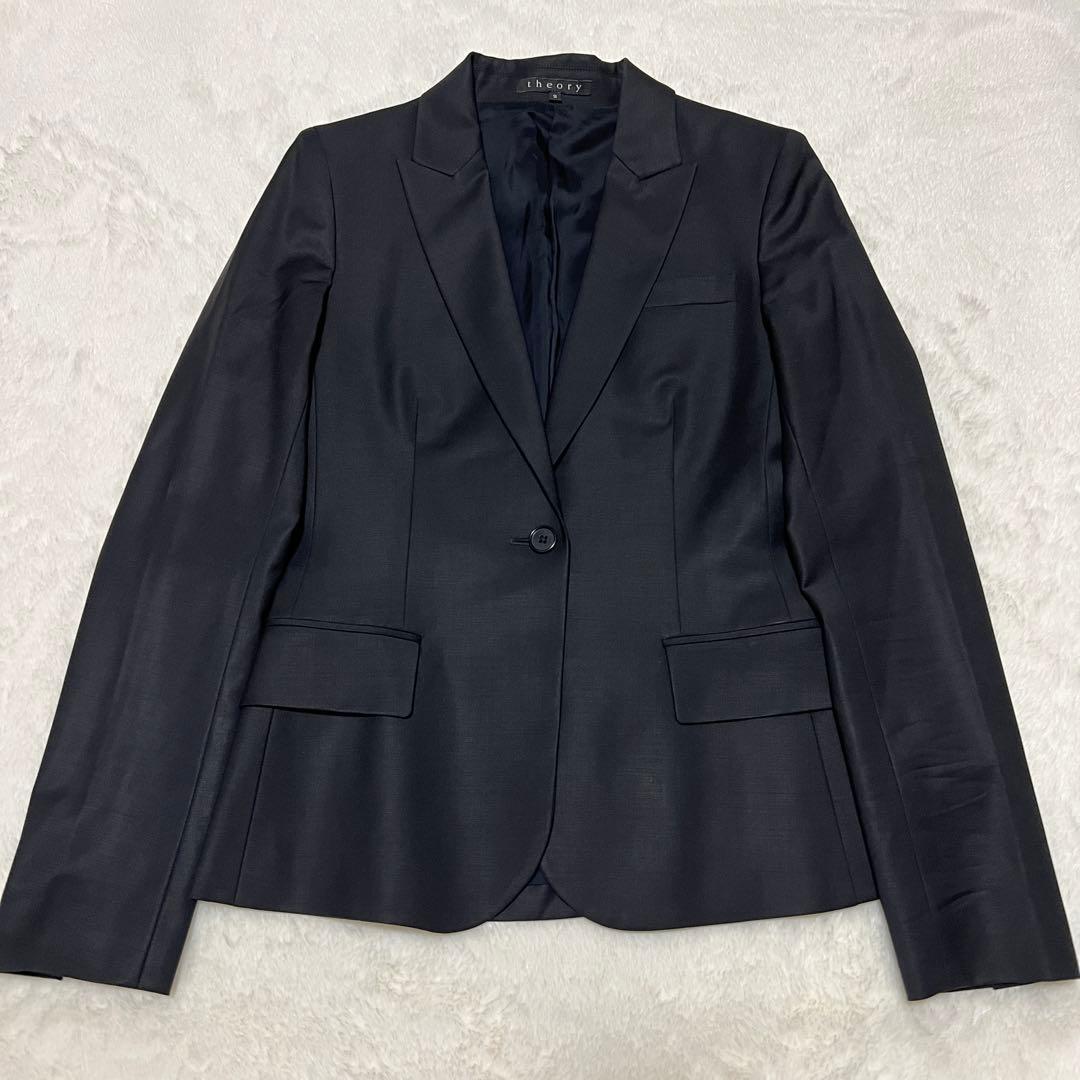極美品 セオリー パンツスーツ セットアップ シングル ブラック サイズ2