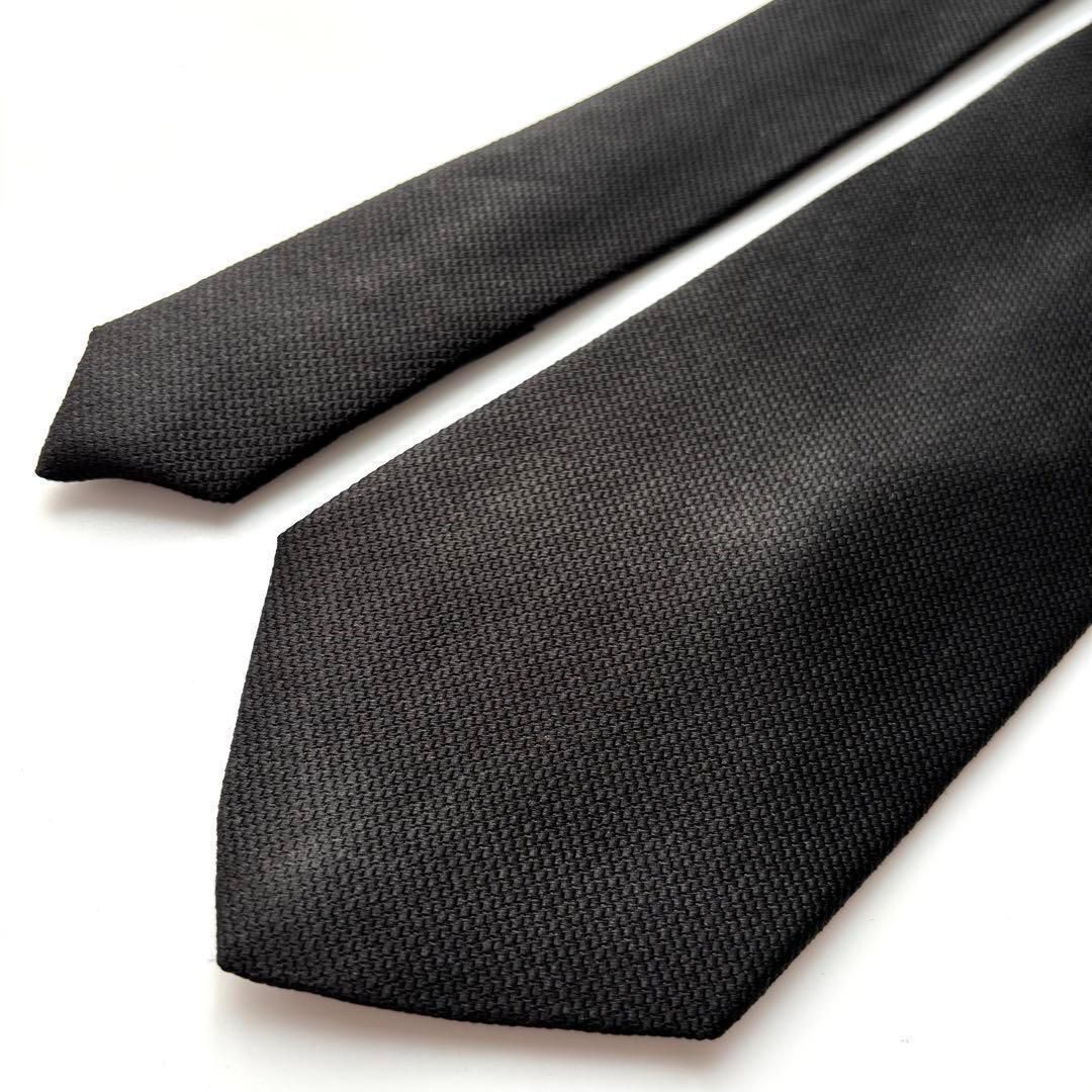 ꧁美品꧂ ジョルジオアルマーニ ネクタイ 無地 ソリッドタイ ブラック 光沢