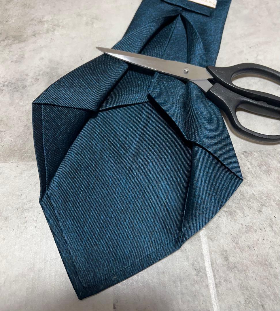 BVLGARI ネクタイ ハイブランド ソリッド セッテピエゲ 箱付き