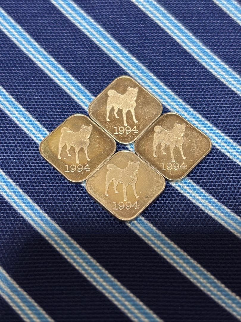 造幣局　1994年 犬のデザイン 菱形　純銀メダル 4枚セット　桜の通り抜け