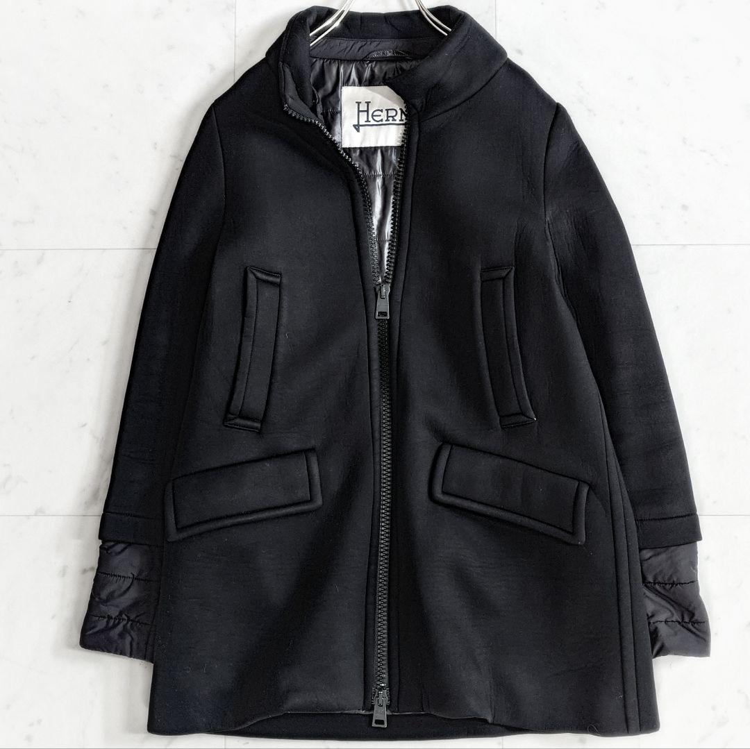 高級【大きいサイズ42】ヘルノ HERNO 異素材切替 ボンディングジャケット