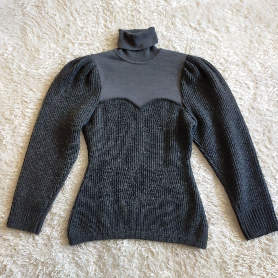 FETICO フェティコ パフスリーブニット タートルネック ブラック