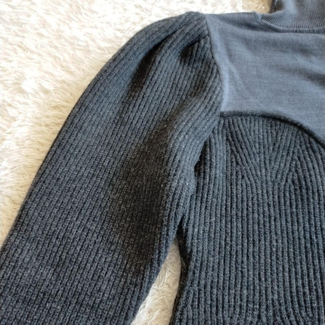 FETICO フェティコ パフスリーブニット タートルネック ブラック