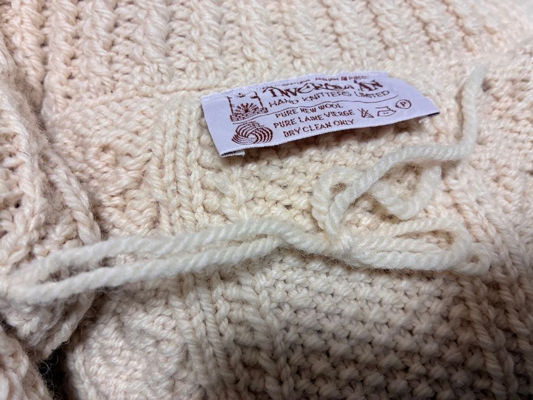 INVERALLAN インバーアラン　ニット　カーディガン　生成り　茶タグ