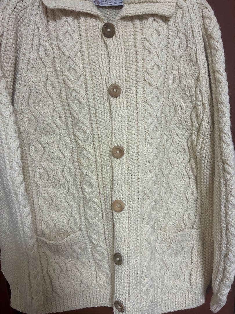 INVERALLAN インバーアラン　ニット　カーディガン　生成り　茶タグ