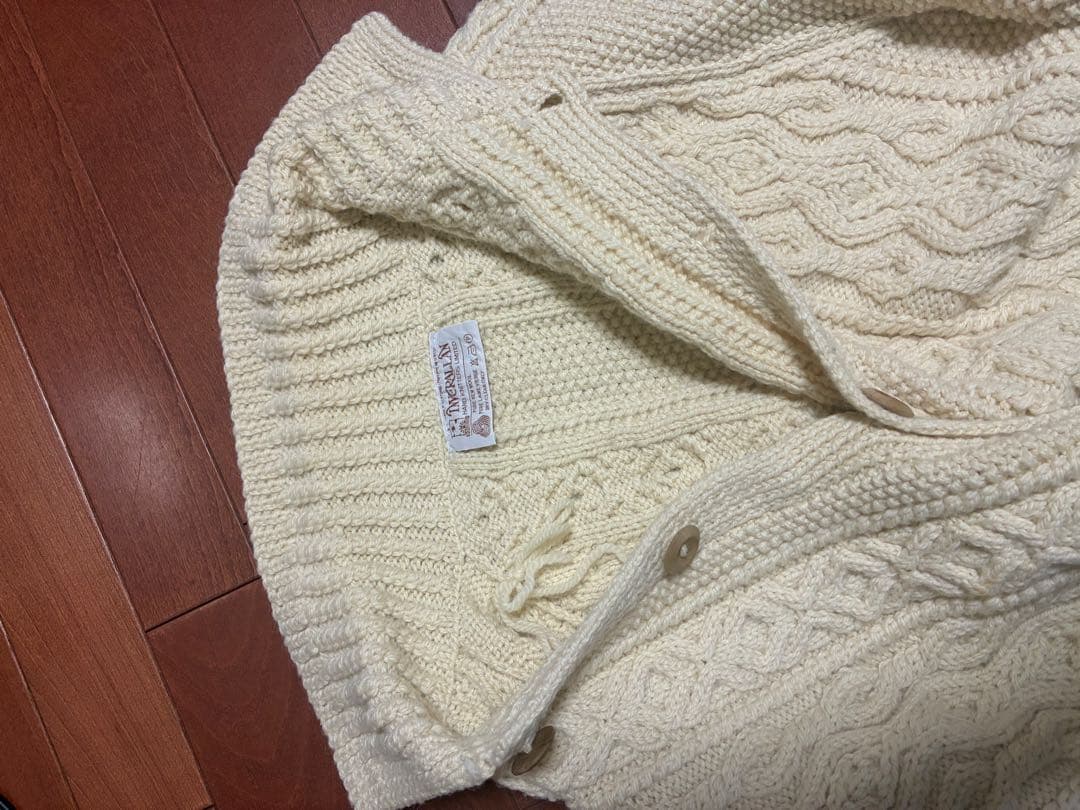 INVERALLAN インバーアラン　ニット　カーディガン　生成り　茶タグ