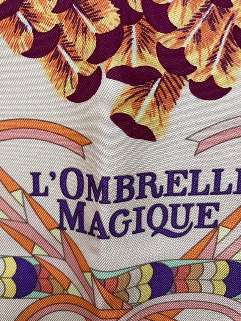 【希少】HERMES エルメス　スカーフ カレ90 魔法の杖傘