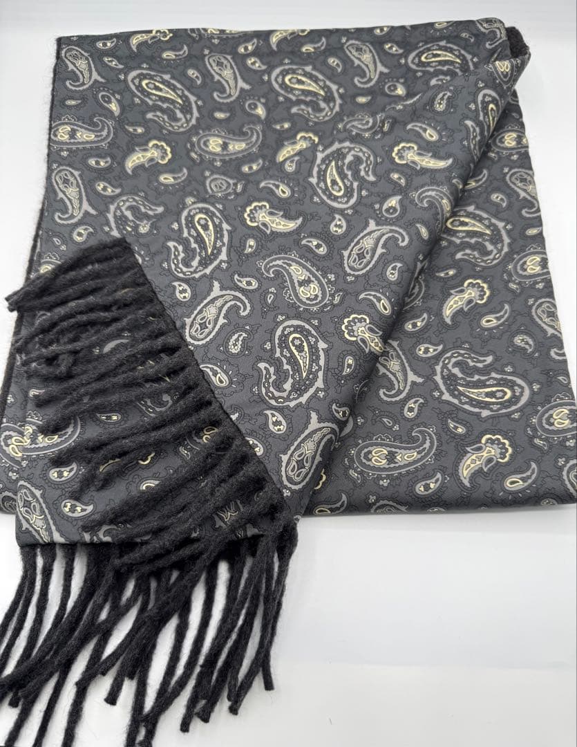 ETRO ペイズリー柄マフラー グレー