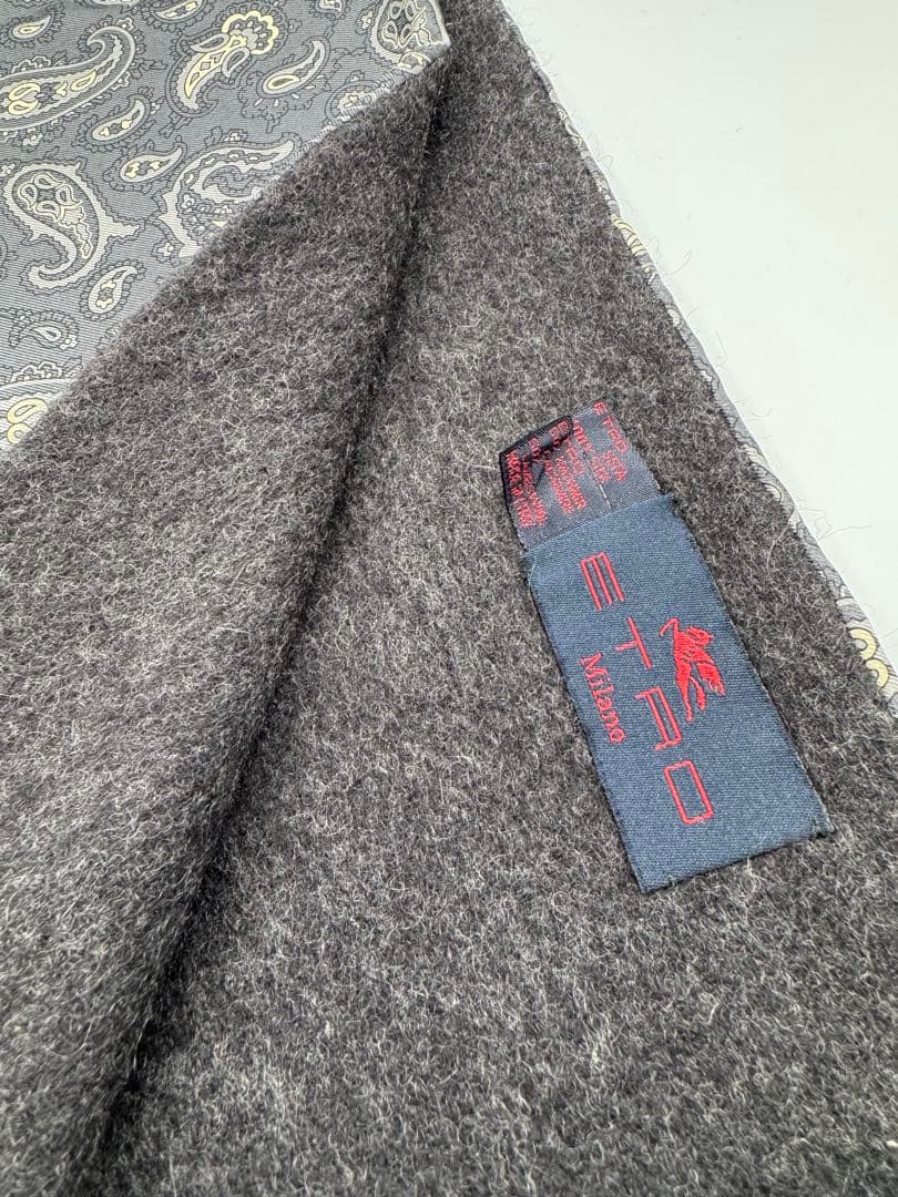ETRO ペイズリー柄マフラー グレー