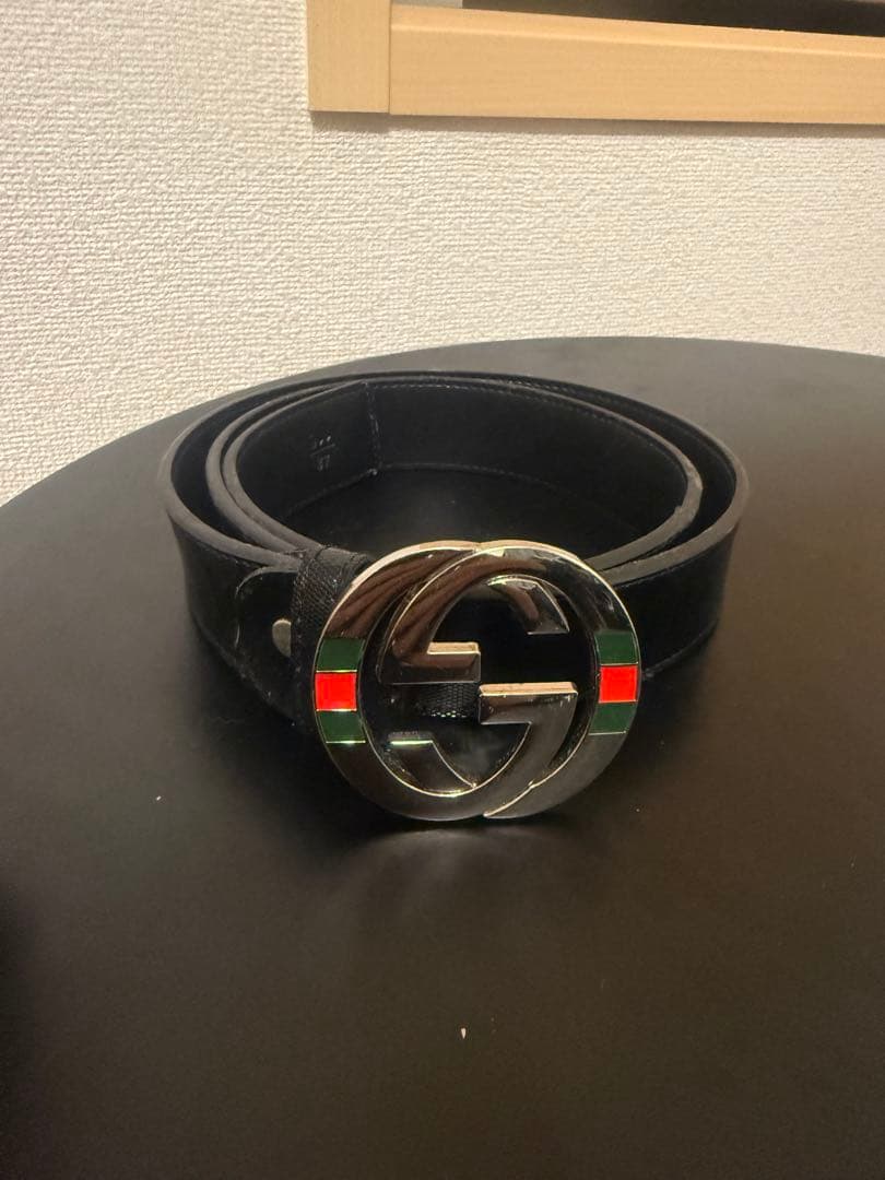 Gucci ダブルGロゴ 黒 ナイロンベルト