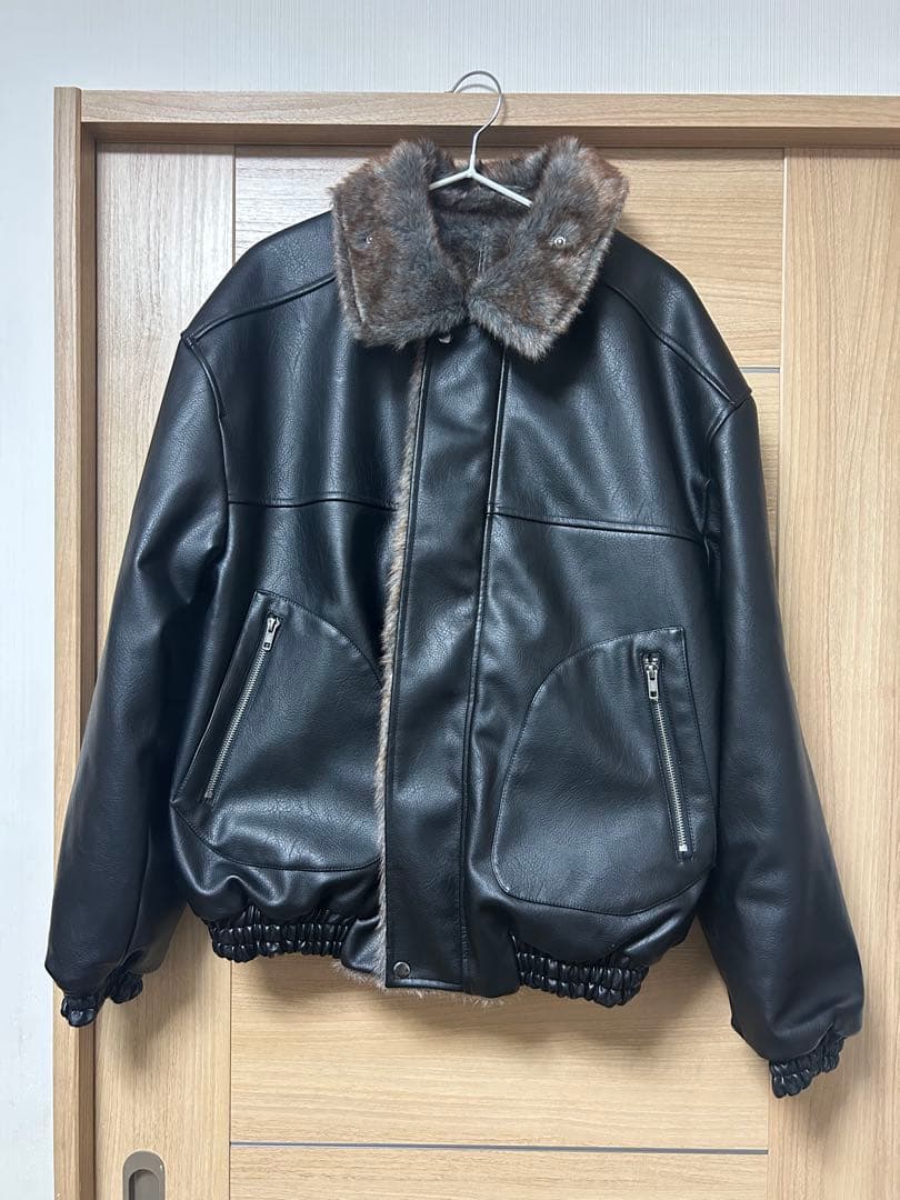 Camphorwoodフェイクレザーファー2wayリバーシブルフライトジャケット