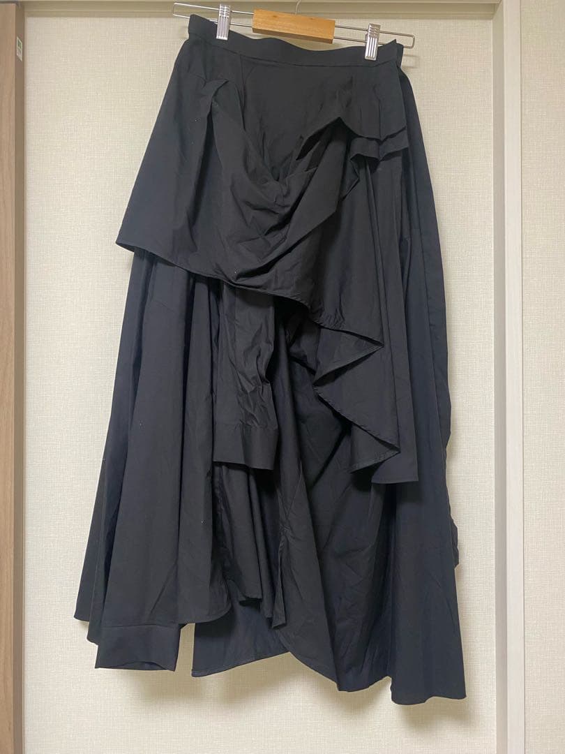 ENFOLD コレクションライン　アシンメトリーデザインスカート　36 ブラック