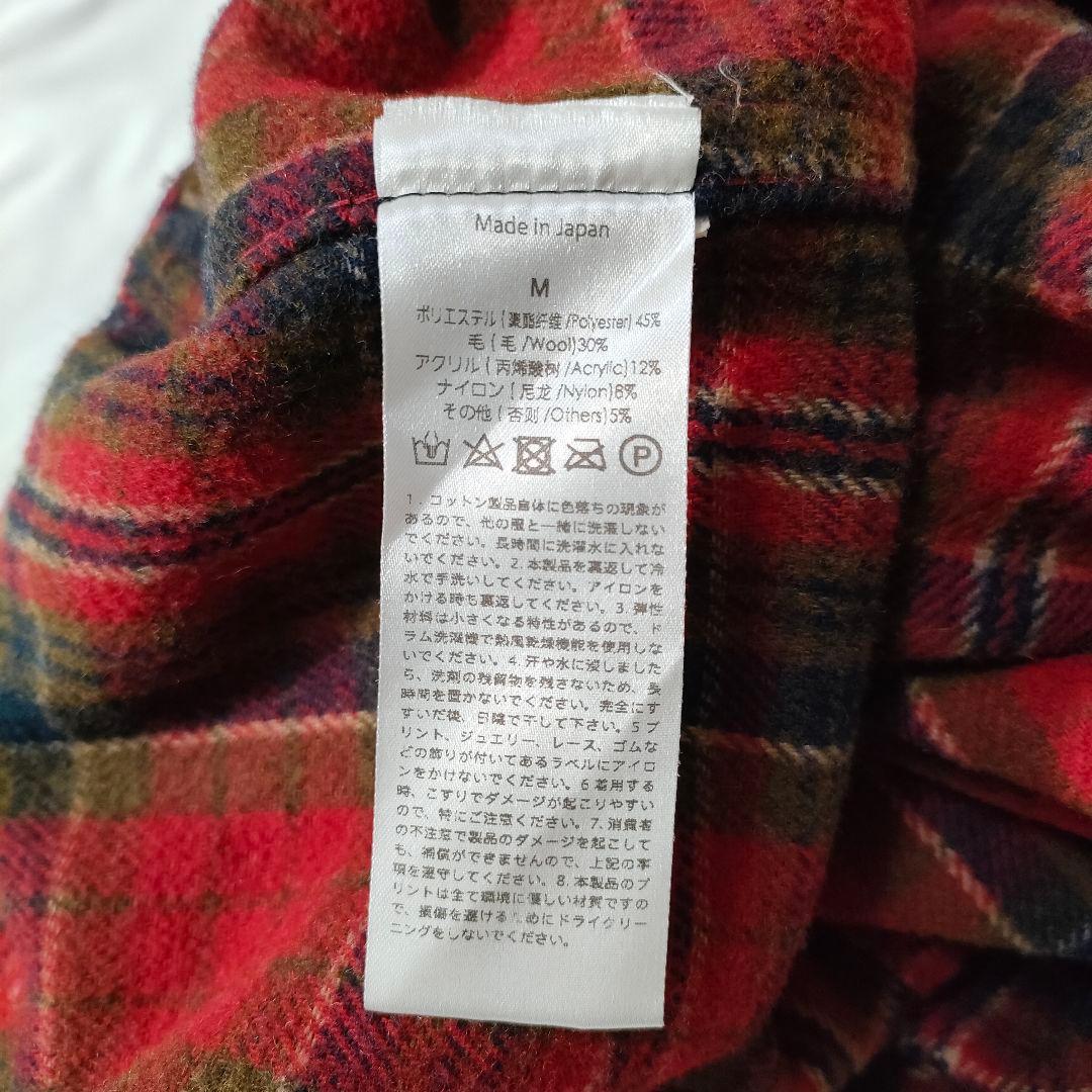 A&G アマールゲソウス クロス パッチ チェック ネルシャツ M 赤系 日本製