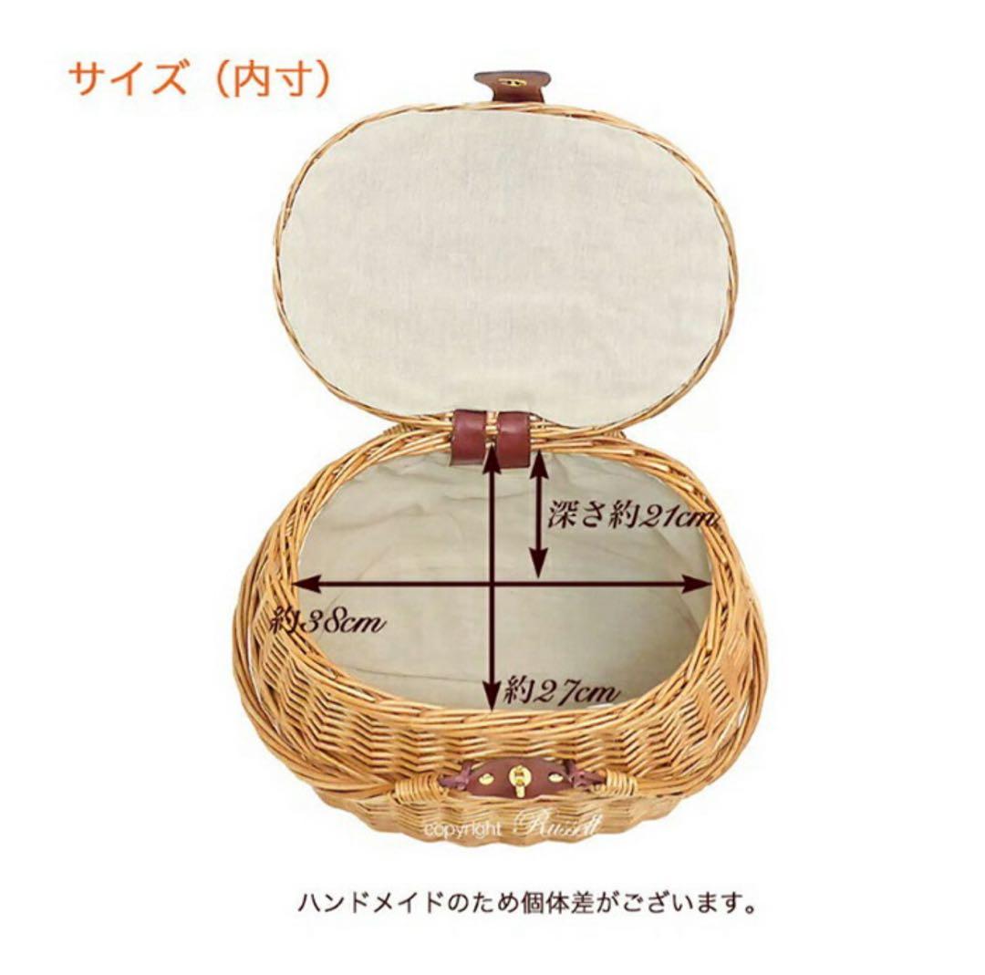 美品 カゴのお店ラッセル 内布付き ハンドル付き かごバスケット Lサイズ