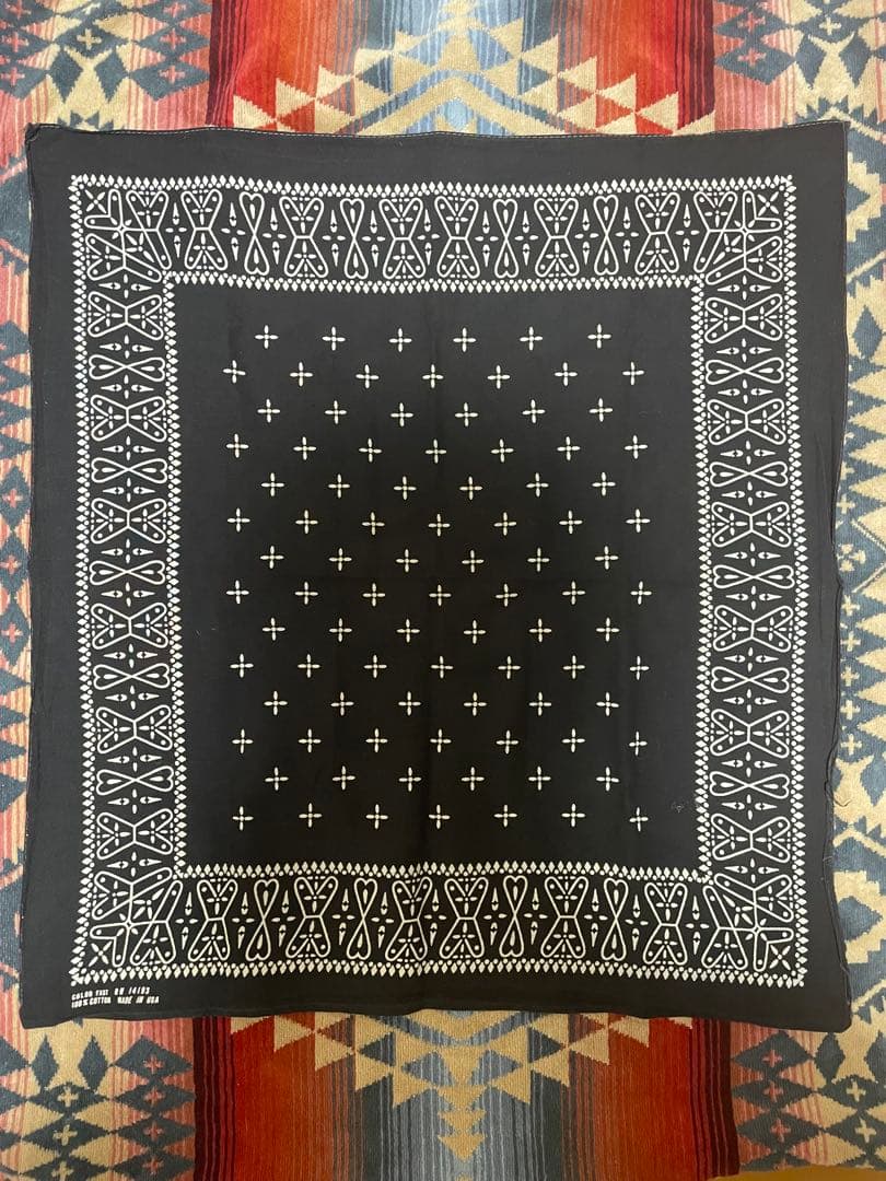 小物 SPECIAL 60S VINTAGE CROSS BANDANA BLACK