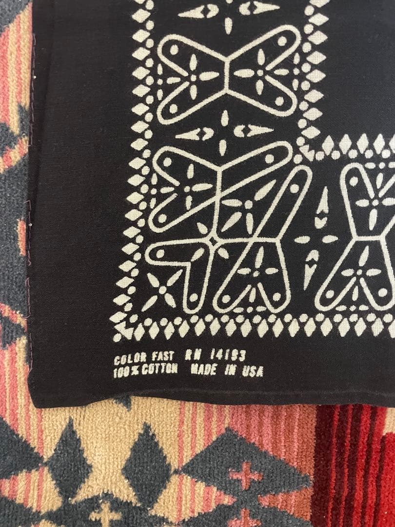 小物 SPECIAL 60S VINTAGE CROSS BANDANA BLACK