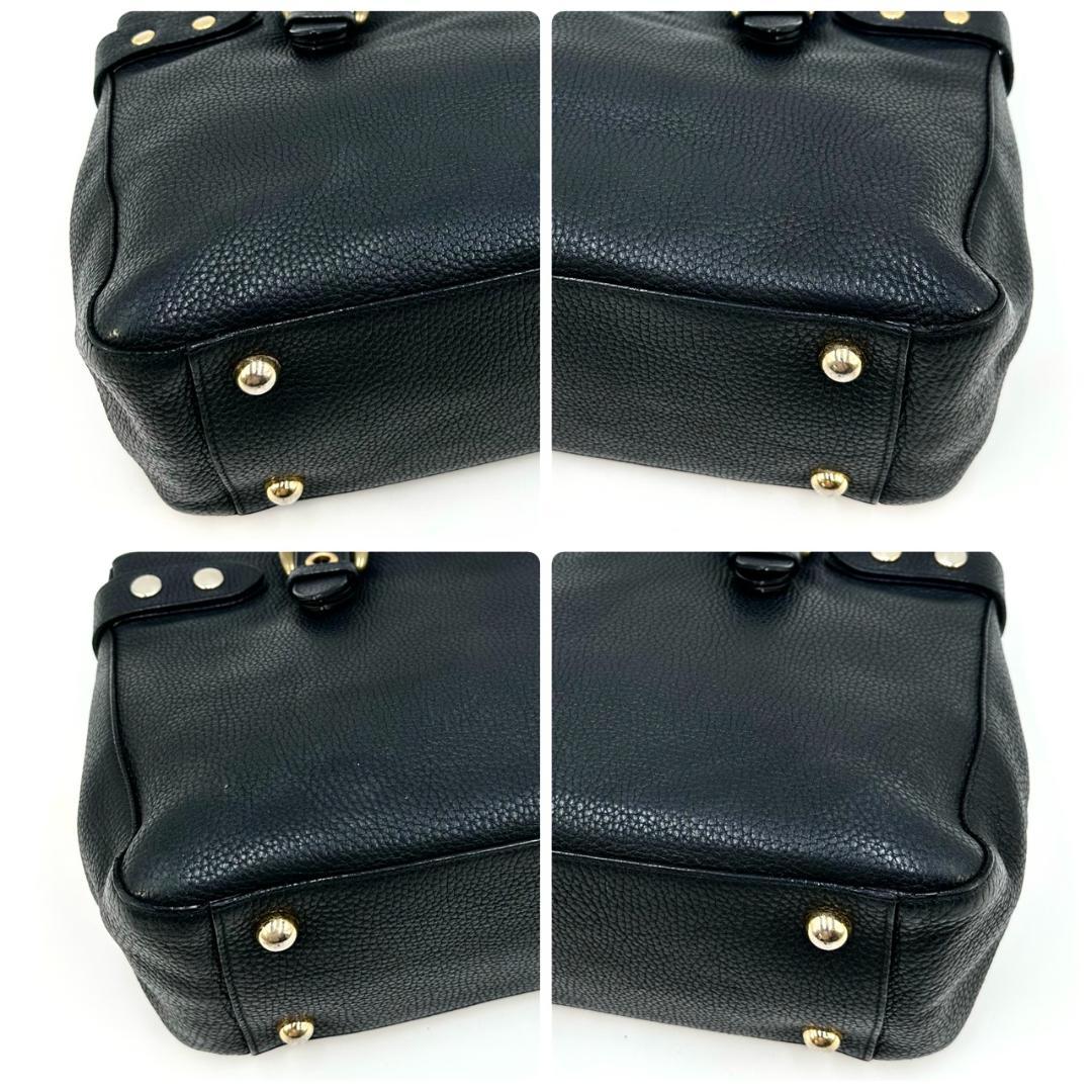 J&M DAVIDSON シボ革 A4収納可能 トートバッグ ハンドバッグ 黒