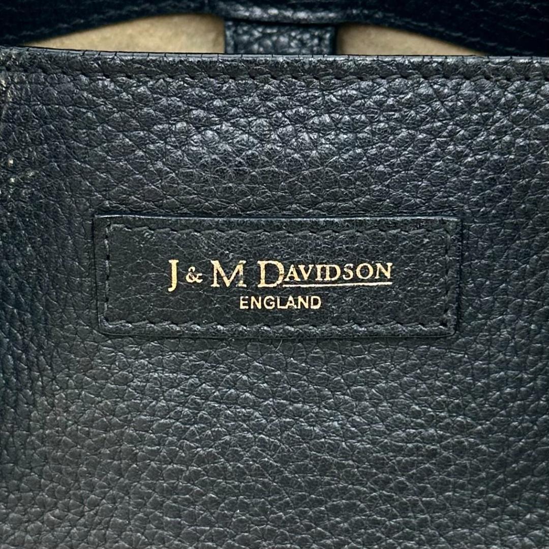 J&M DAVIDSON シボ革 A4収納可能 トートバッグ ハンドバッグ 黒