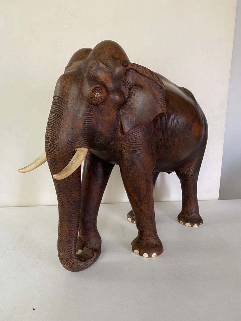 木製　象　置物　30cm 特大