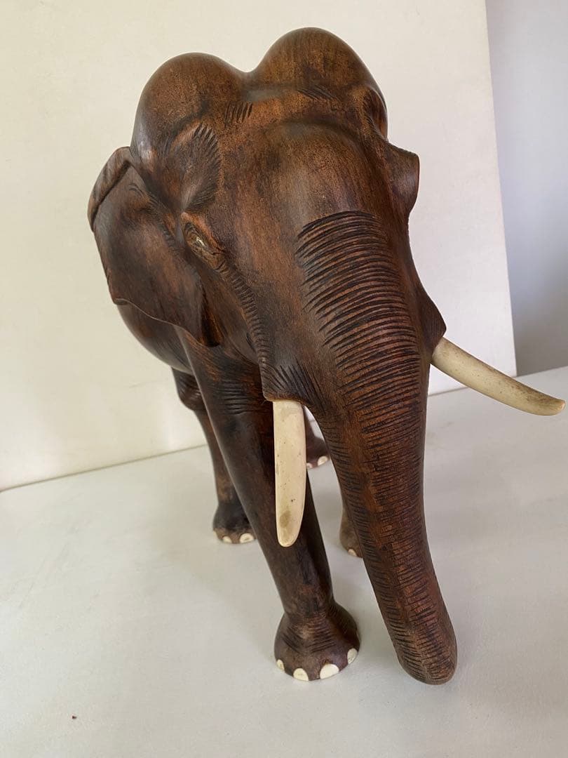 木製　象　置物　30cm 特大