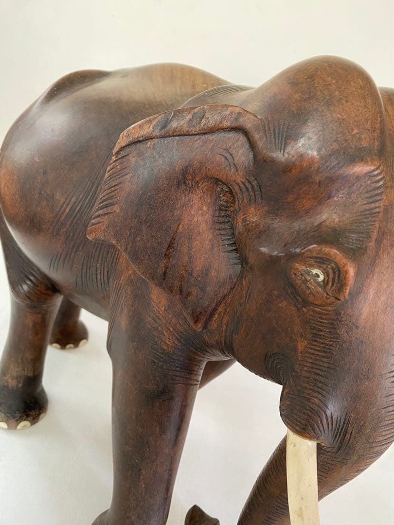 木製　象　置物　30cm 特大