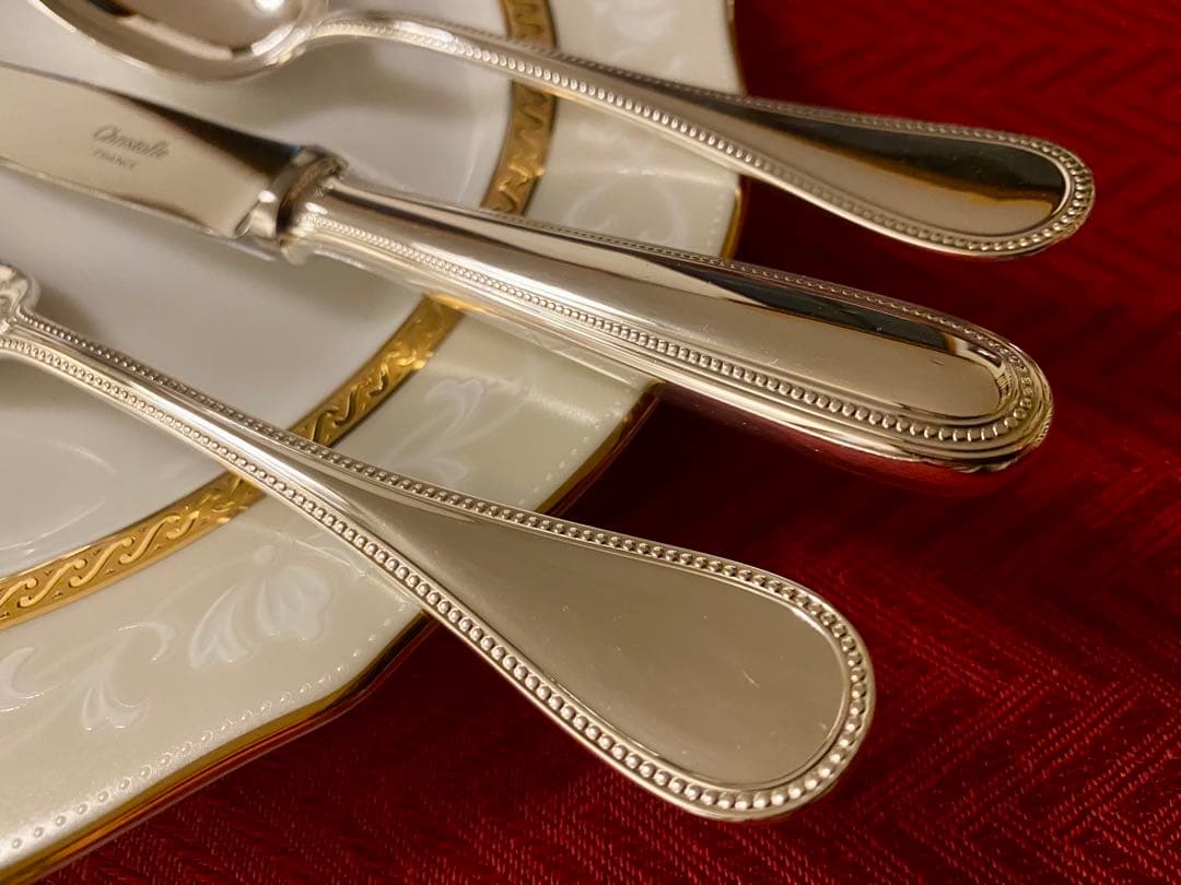 【☆上品なパール美品☆】クリストフル パール デザートサイズカトラリーセット