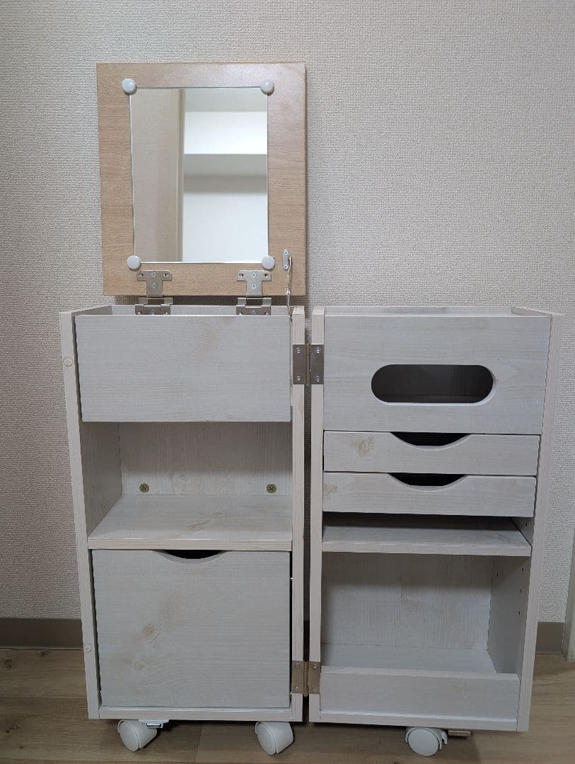 【美品・送料無料】ドレッサー ドレッサーワゴン 北欧 ベージュ ナチュラル