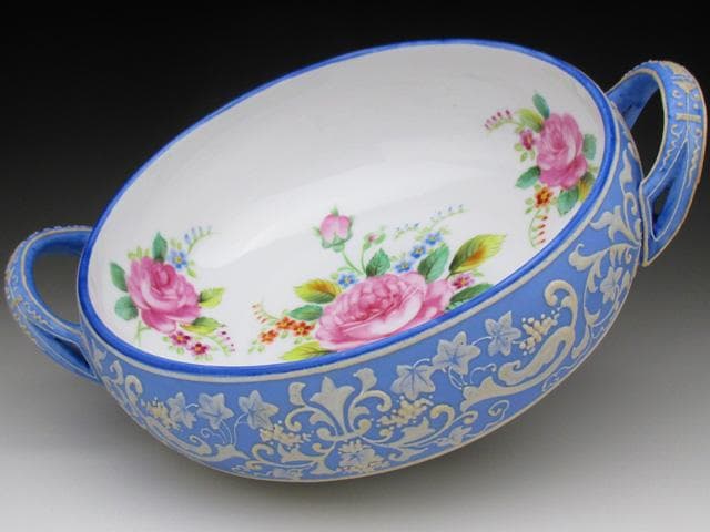 オールドノリタケ ウェッジウッド風 薔薇絵 ボウル 22cm