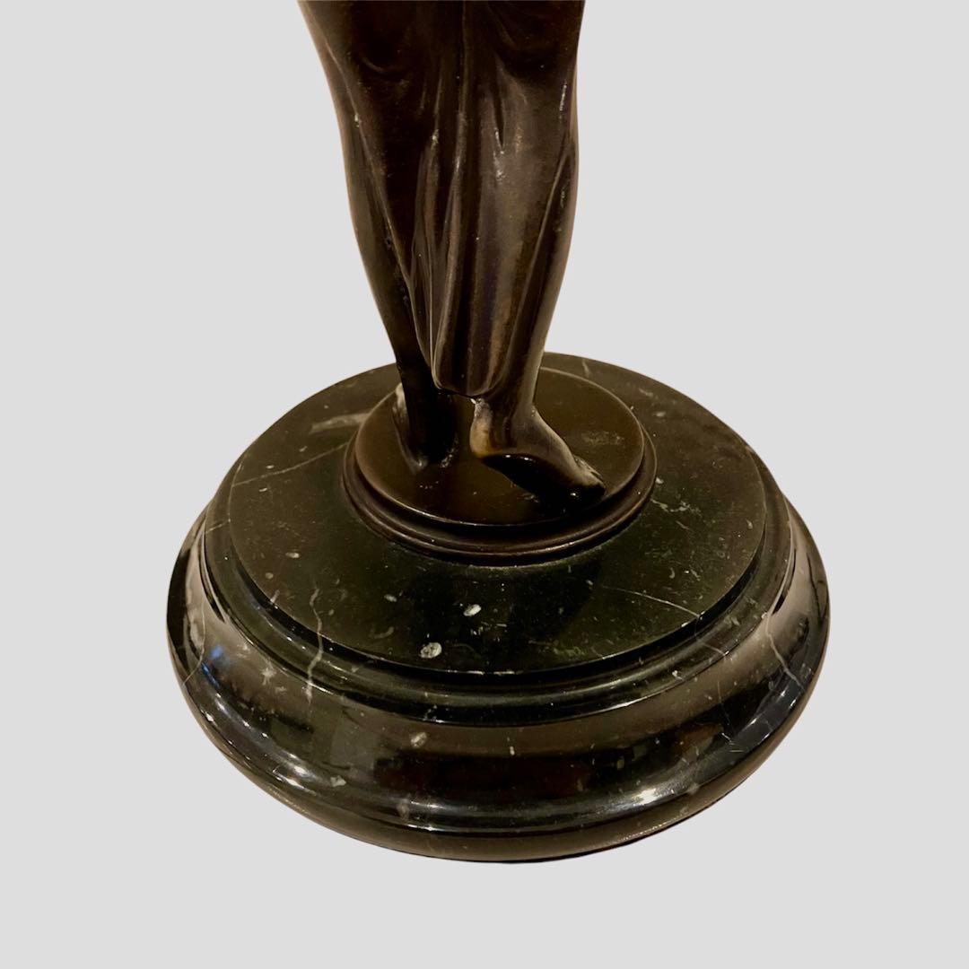 【希少】西洋アンティーク ブロンズ像 (小物入れ) アート 大理石