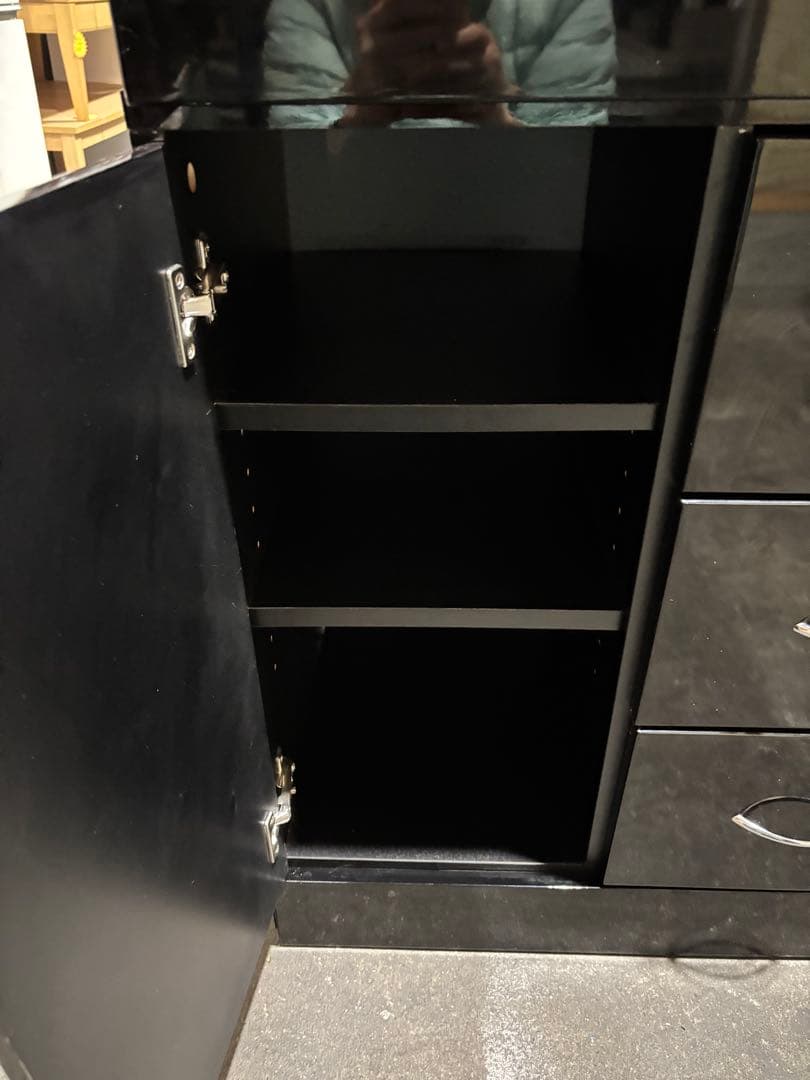 レンジ台 食器棚 収納 ブラック