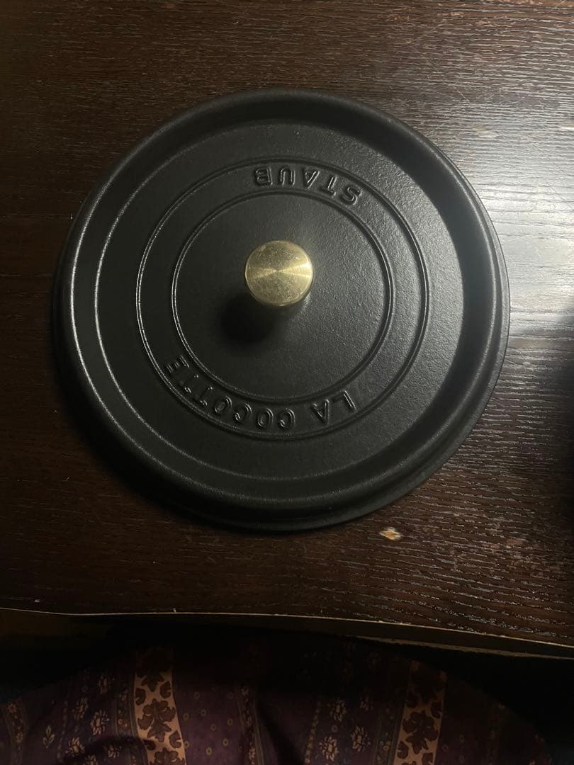 STAUB ストウブ 鋳物ホーロー鍋 蒸し器付き ブラック　26センチ