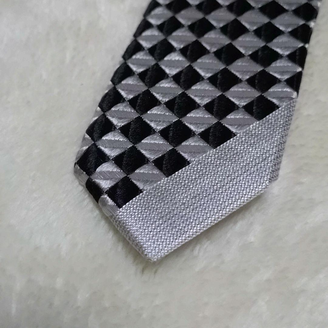 極美品■コムデギャルソンオムドゥ　ネクタイ　メタリック　チェック　レジメンタル