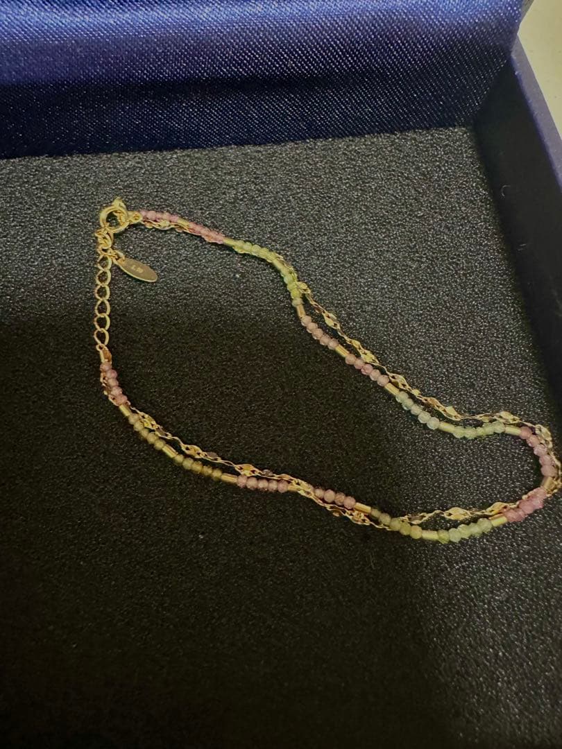 GSTVk18マルチカラートルマリン2連ブレスレット新品未使用品