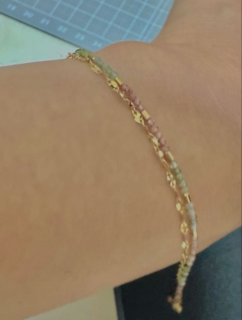 GSTVk18マルチカラートルマリン2連ブレスレット新品未使用品