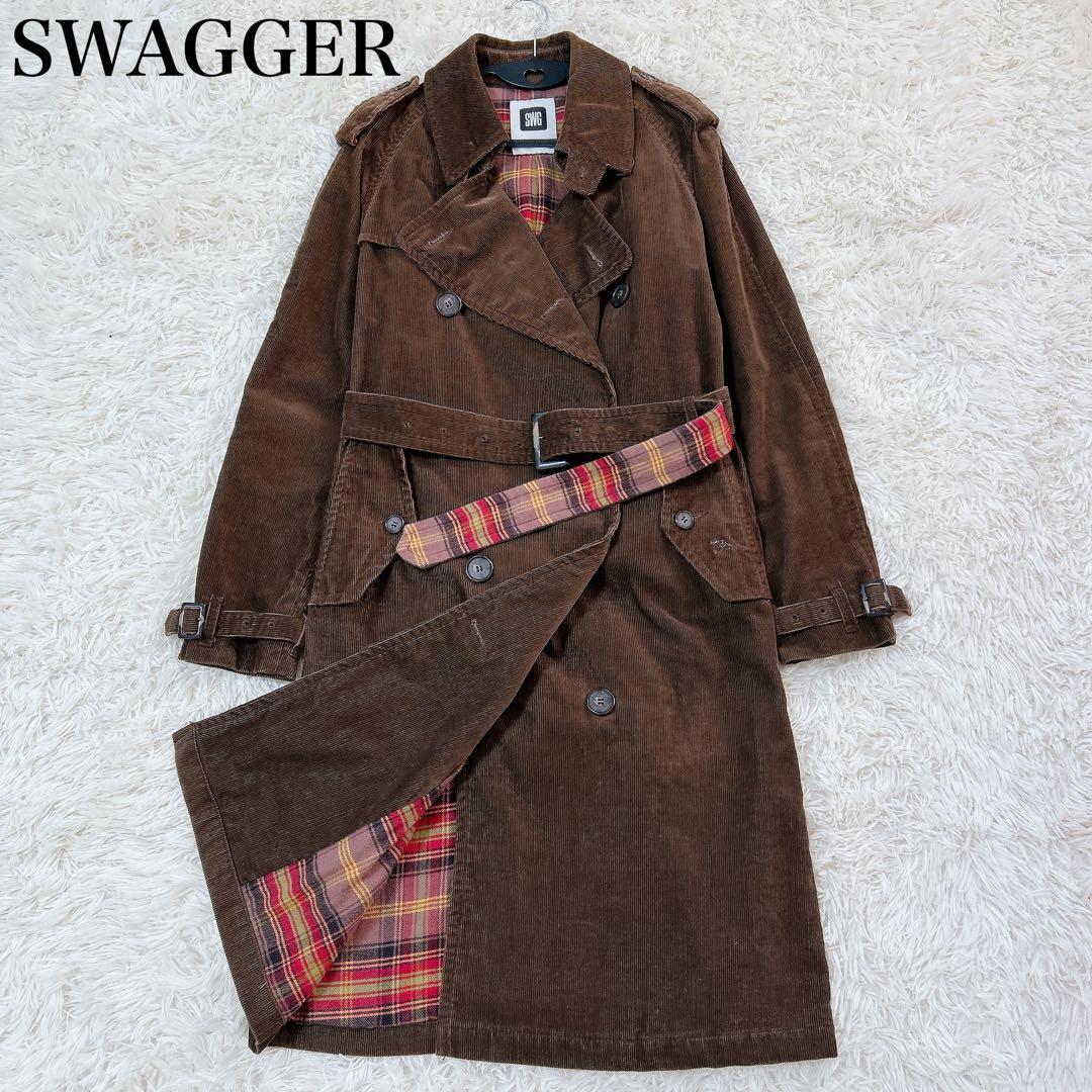 希少・良品✨SWAGGER コーデュロイ ダブルブレスト トレンチコート 刺繍