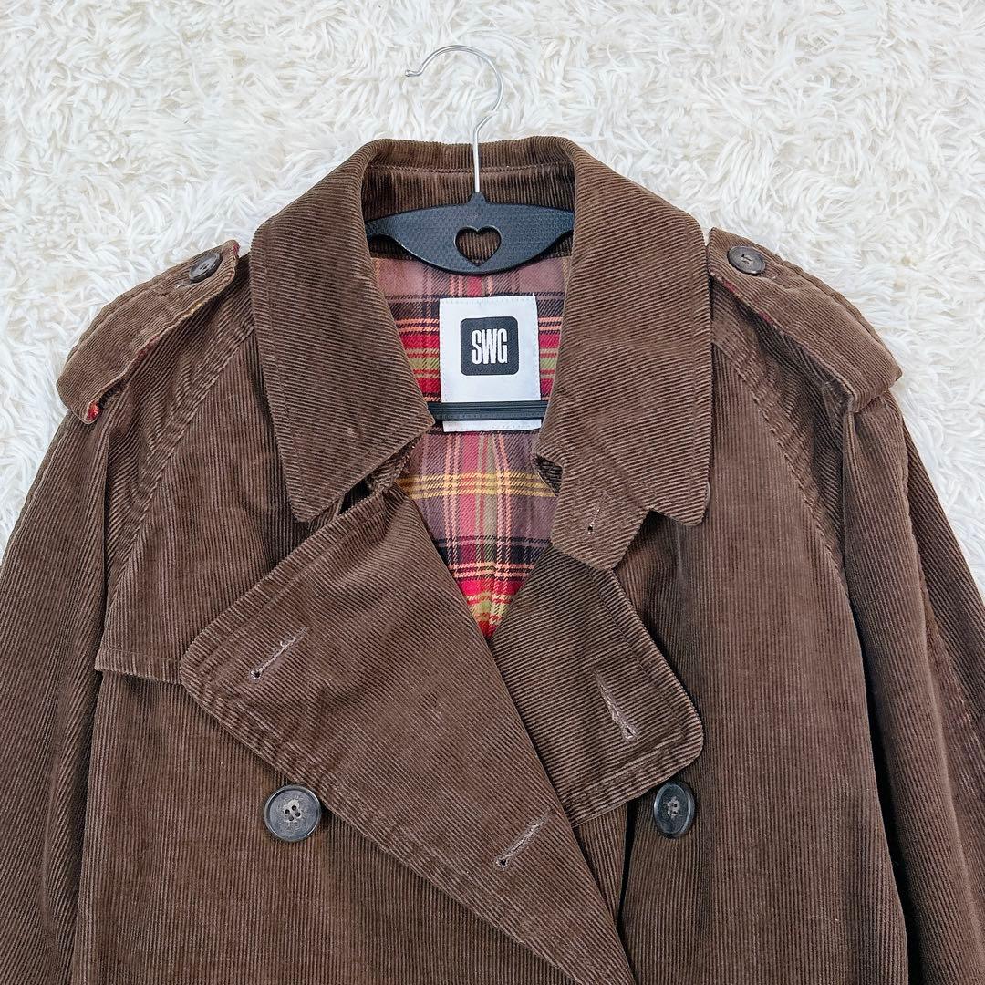 希少・良品✨SWAGGER コーデュロイ ダブルブレスト トレンチコート 刺繍