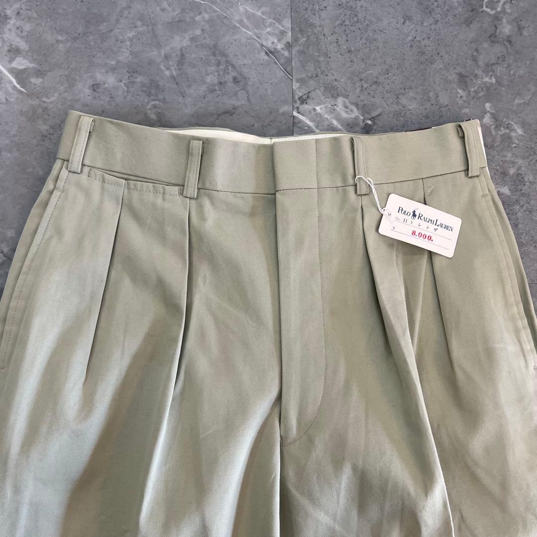 デッドストック 00s CHAPS ラルフローレン チノベージュ ツータック