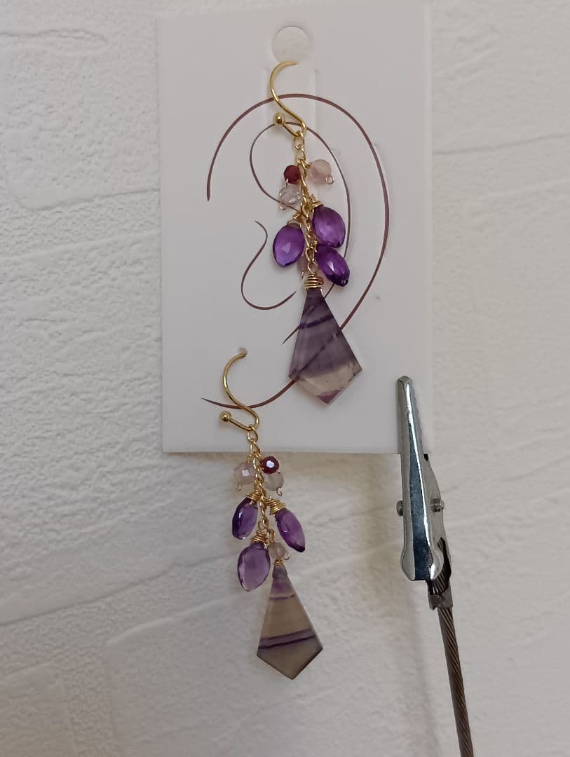 427 14kgfフローライト・アメジストのチャーム