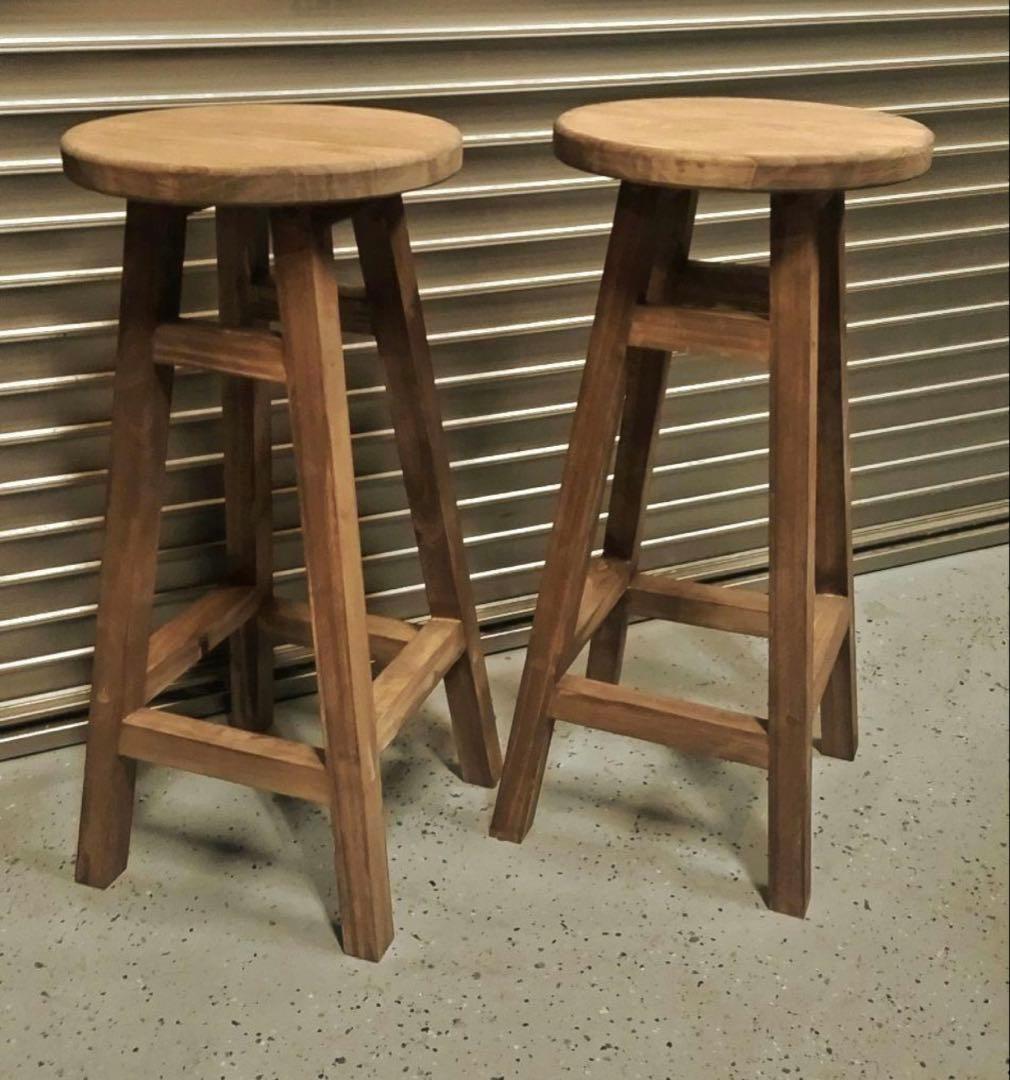 木製スツール 2脚セット