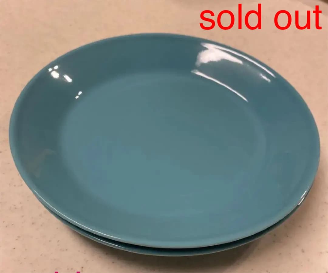 【廃盤】 ティーマ　ターコイズ　17cmプレート２個セット