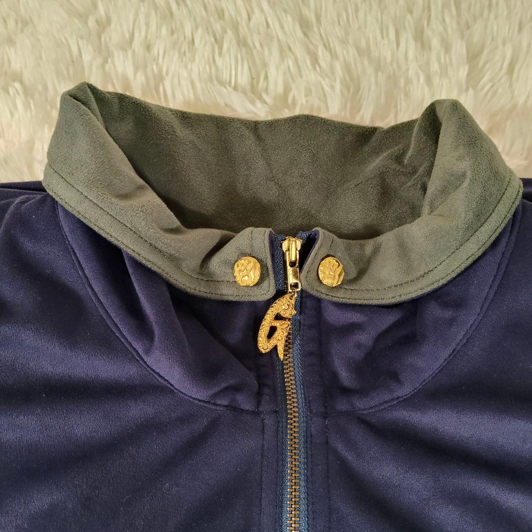 伊太利屋　ビジューコート　ネイビー　個性的　11A2　肩パッド