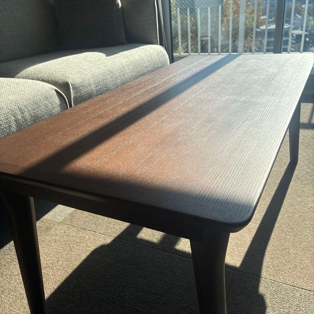 ダークブラウン木製センターテーブル