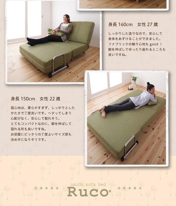 新品　カウチソファベッド　S シングルサイズ　クッション付き グリーン