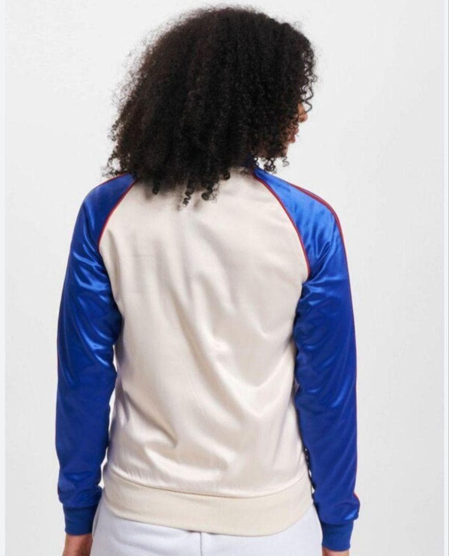 新品 アディダス 白青 サテン スーパースター トラックトップ SST ジャージ